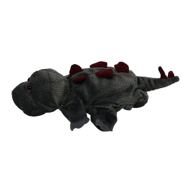 Dream Plush Dinosaur Hand Puppet Gray Plush Stuffed Animal Kids Toy 10 inch - Picture 3 of 7
